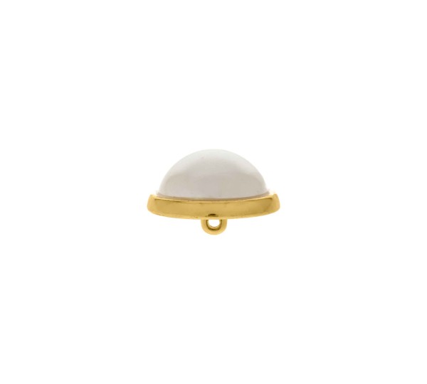 Botão Redondo Para Costura Ouro com Pérola 21mm