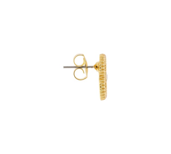 Brinco Trevo Dourado com Off White 18mm