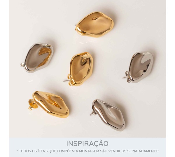 Brinco Dourado Mineral 30mm