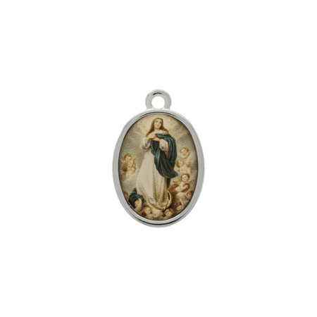 Pingente Medalha Nossa Senhora Conceição Níquel 23mm