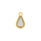 Pingente Gota Ouro com Strass Cristal 19mm