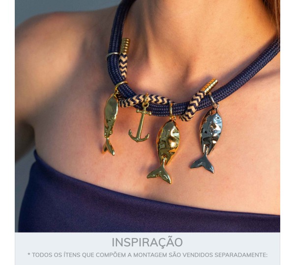 Pingente Peixe Ouro 55mm