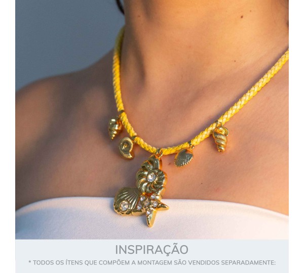 Pingente Fundo do Mar Ouro 51mm