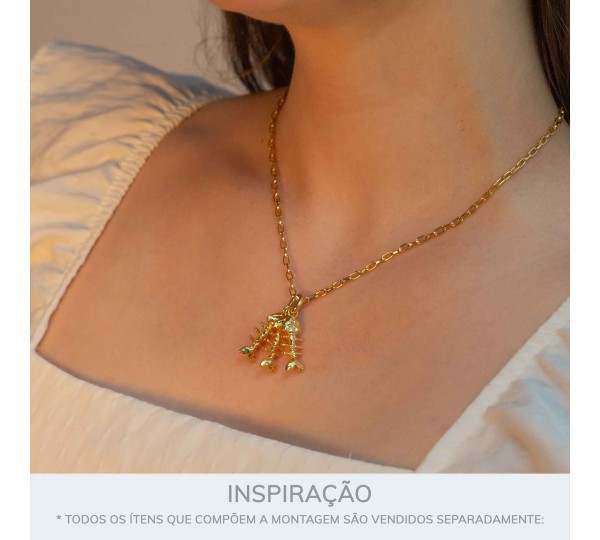 Pingente Espinha de Peixe Ouro 27mm