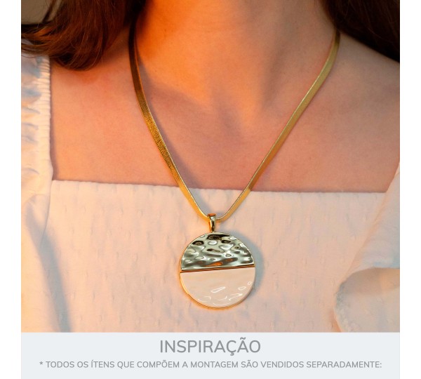 Maxi Pingente Duo Ouro com Off White 54mm