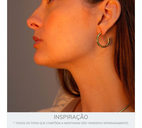 Brinco de Argola Ouro Luxo 24mm