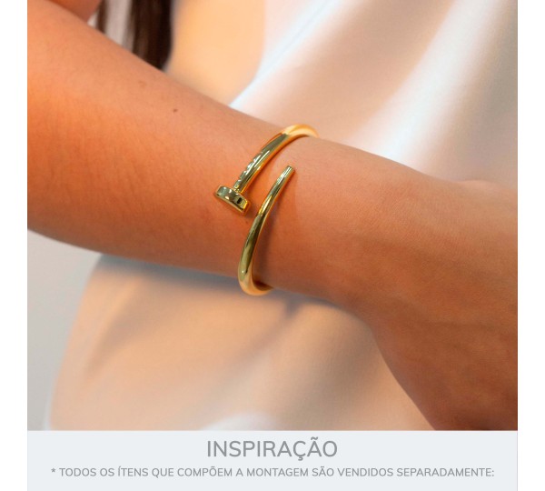 Bracelete Prego Dourado 60mm