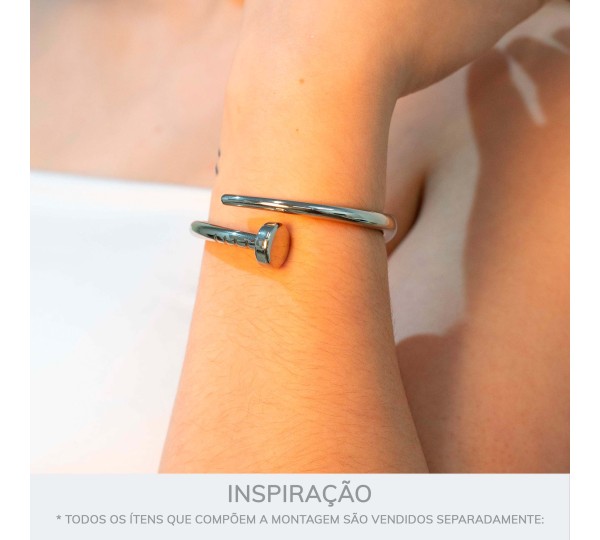 Bracelete Prego Prateado 60mm
