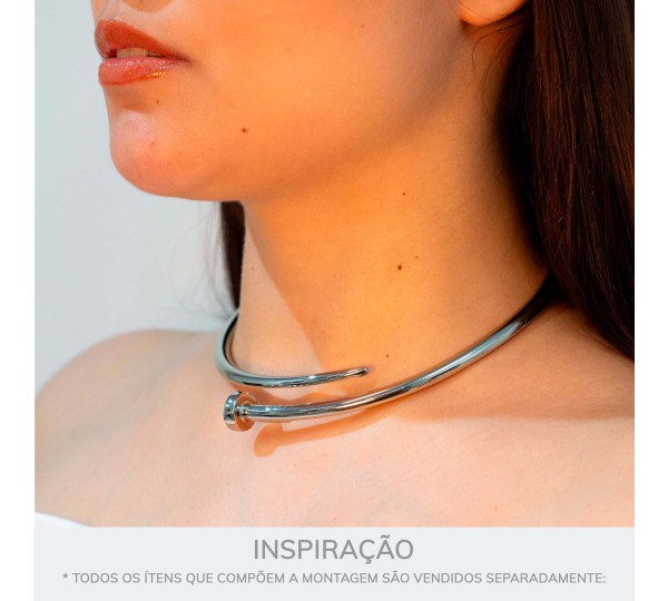 Colar Prego Prateado 155mm