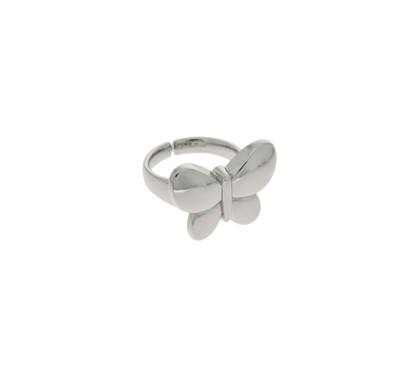 Anel Prateado Borboleta N°21