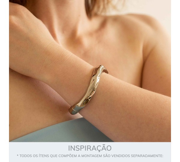 Bracelete Prateado Movimento 72mm
