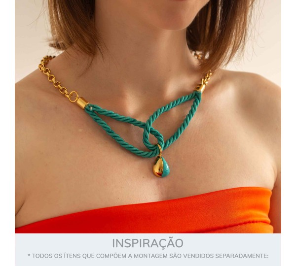 Cordão São Francisco Azul Tiffany 6mm