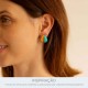 Brinco Gota Dourado com Azul Tiffany 21mm