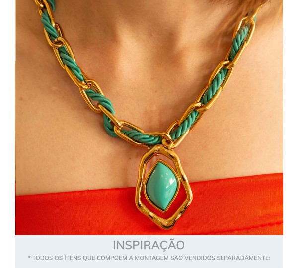Entresseio Orgânico Dourado com Azul Tiffany 60mm
