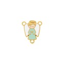 Entremeio Terço Anjo Ouro com Verde 23mm