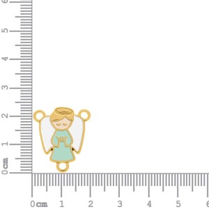 Entremeio Terço Anjo Ouro com Verde 23mm