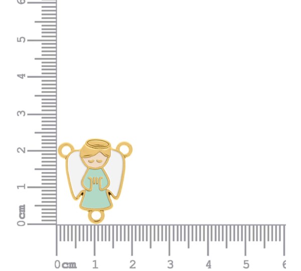 Entremeio Terço Anjo Ouro com Verde 23mm