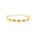 Bracelete Olho Grego Dourado com Azul 66mm