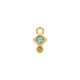 Pingente Dourado Duo Strass Azul e Verde14mm