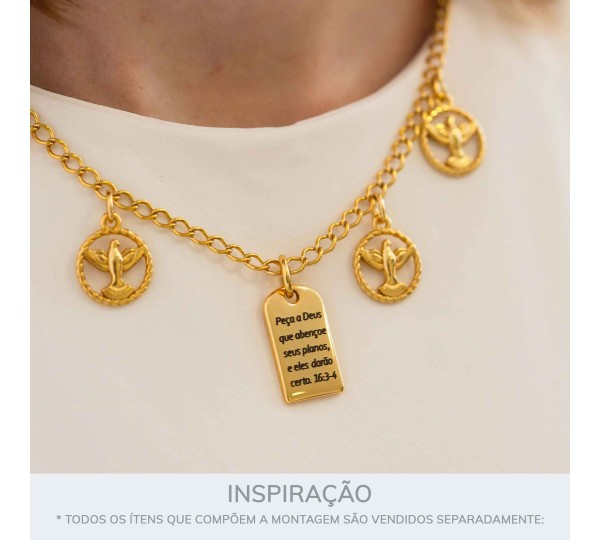 Medalha Provérbio Ouro 23mm