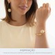 Brinco Esferas Dourado com Off White