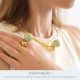 Maxi Anel Dourado Esferas com Verde Menta N° 20
