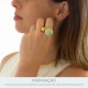 Maxi Anel Dourado Esferas com Verde Menta N° 20
