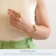 Maxi Anel Dourado Esferas com Off White N° 20