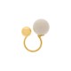 Maxi Anel Dourado Esferas com Off White N° 20