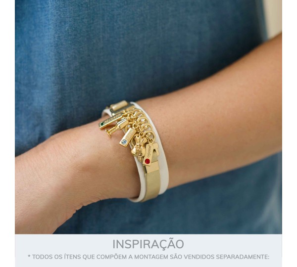 Conjunto Pingentes Desejos Ouro com Strass Colorido