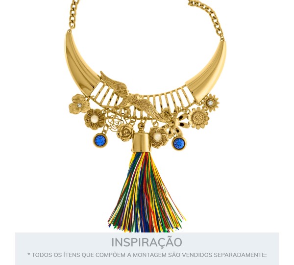 Conjunto Pingentes Flores Ouro