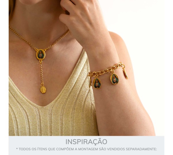 Pingente Nossa Senhora das Dores Ouro 23mm