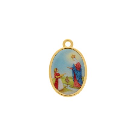 Pingente Medalha Nossa Senhora de Caravaggio Ouro 23mm