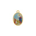 Pingente Medalha Nossa Senhora de Caravaggio Ouro 23mm