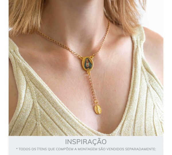 Entremeio Terço Nossa Senhora das Dores Ouro 26mm