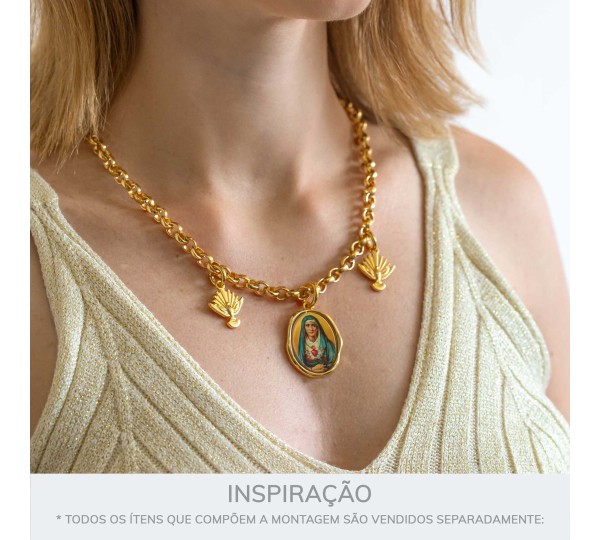 Pingente Pomba Espírito Santo Ouro 22mm