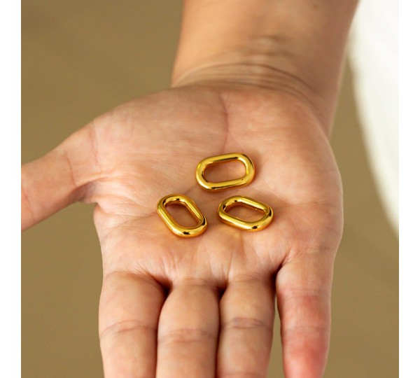 Argola Oval Injetada Ouro 21mm