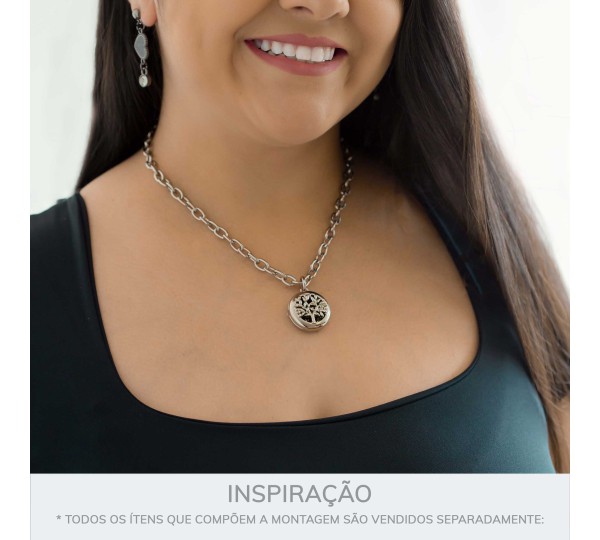 Pingente Relicário Arvore da Vida Níquel 25mm