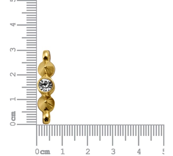 Passador Spike Ouro com Strass 30mm
