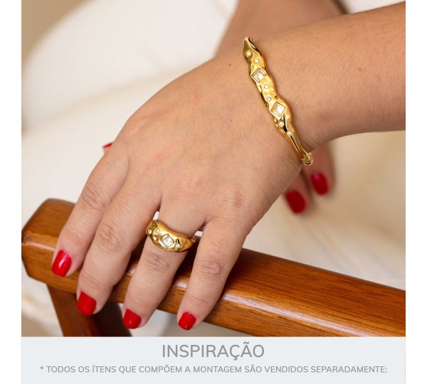 Bracelete Dourado Estelar 70mm