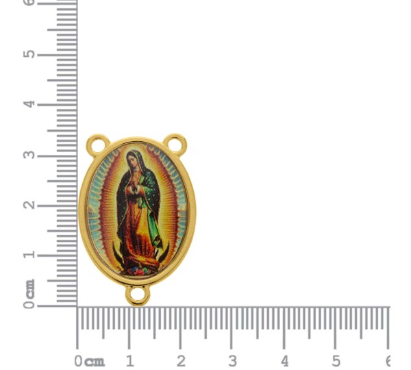 Entremeio Terço Nossa Senhora Guadalupe Ouro 30mm