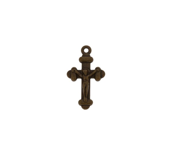 Pingente Crucifixo Jesus Crucificado Ouro Velho 20mm