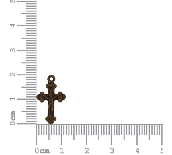 Pingente Crucifixo Jesus Crucificado Ouro Velho 20mm