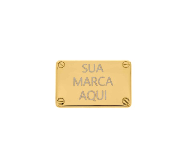 Placa Personaliza Ouro 40mm