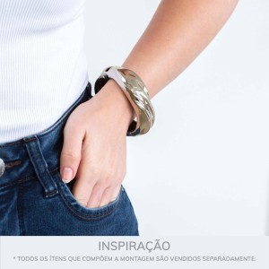 Maxi Bracelete Orgânico Prateado 77mm