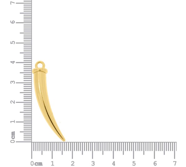 Pingente Dente de Sabre Ouro 41mm