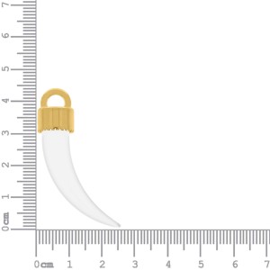 Pingente Dente de Sabre Ouro com Branco 42mm