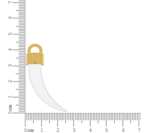 Pingente Dente de Sabre Ouro com Branco 42mm