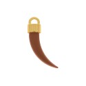 Pingente Dente de Sabre Ouro com Marrom 42mm