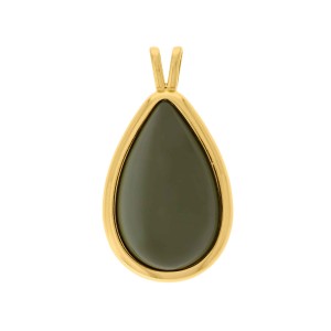 Pingente Gota Ouro com Verde Musgo 63mm